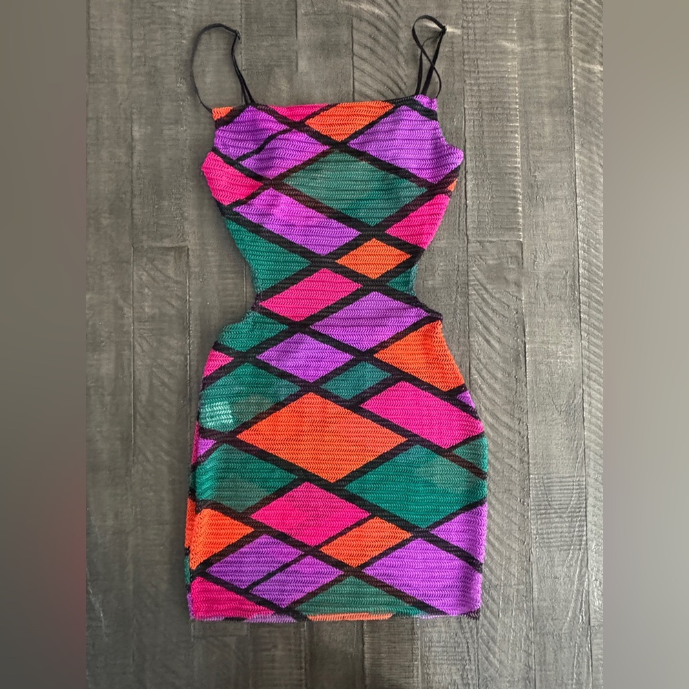 Sheer Mesh Mini Dress Women's Size M